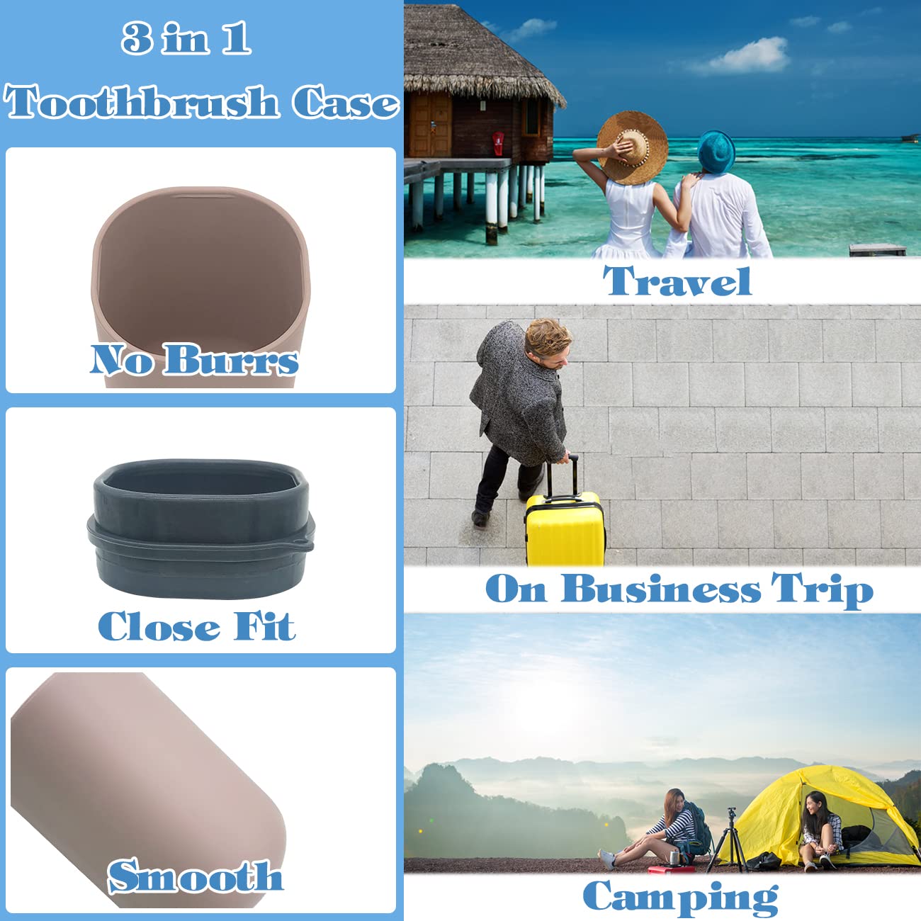 Portable Travel Toothbrush Holder Case - Waterproof & Compact Toothbrush Storage for Bathroom, School, Business Trips, Camping & Travel Accessories | Perfect for On-the-Go Hygiene & Organization