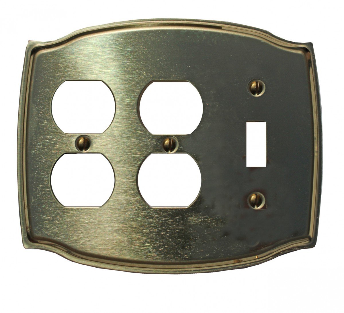 Solid Brass Toggle/Double Outlet Switch Plate Cover - Classic Bright Finish for Home Renovation & Electrical Upgrade | Perfect for Living Room, Bedroom, and Office Decor