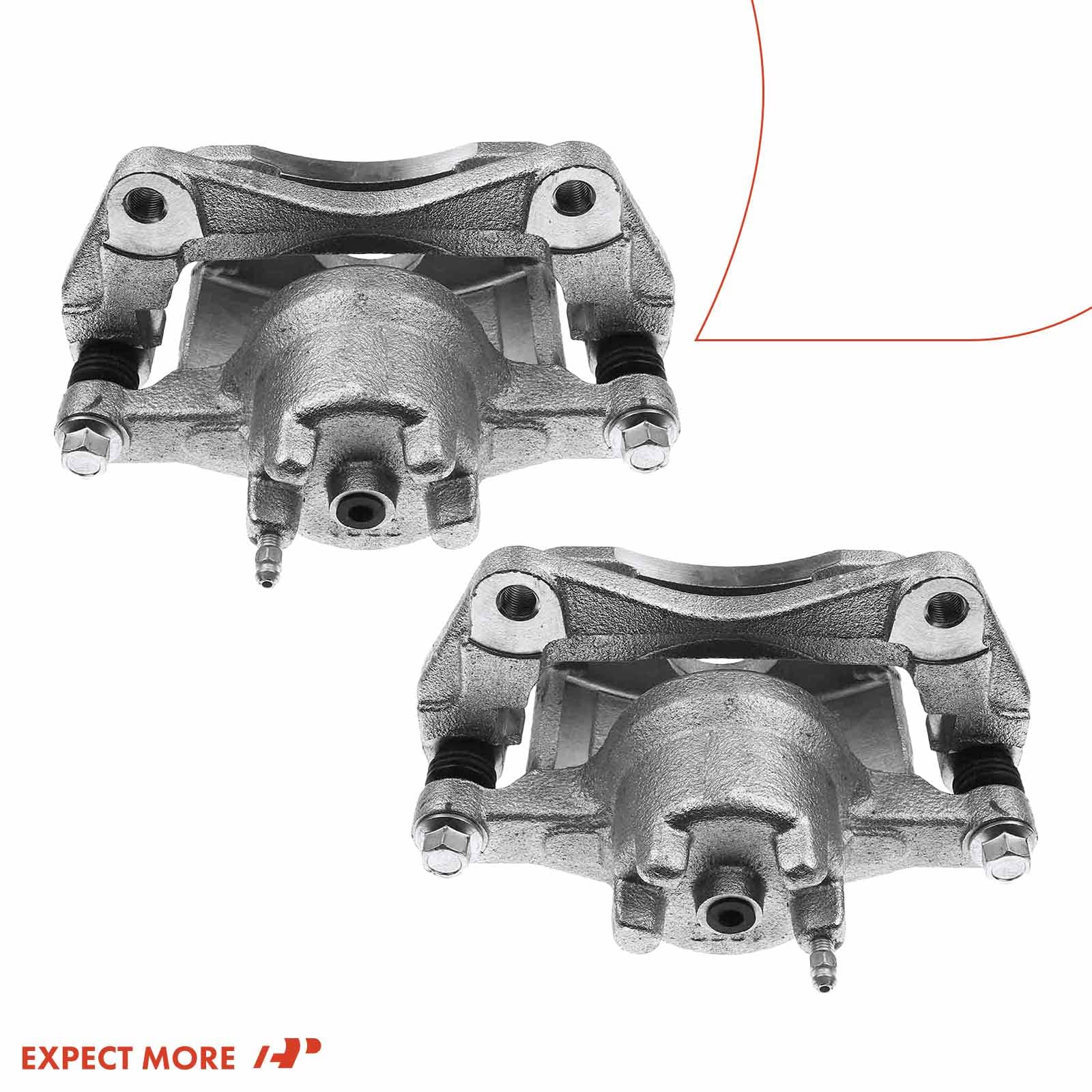Premium Disc Brake Caliper Assembly with Bracket - Compatible with Mitsubishi Lancer 2008-2017 (Front Driver & Passenger Side) - 2-Piece Set - High Performance Braking for City Driving & Highway Safety