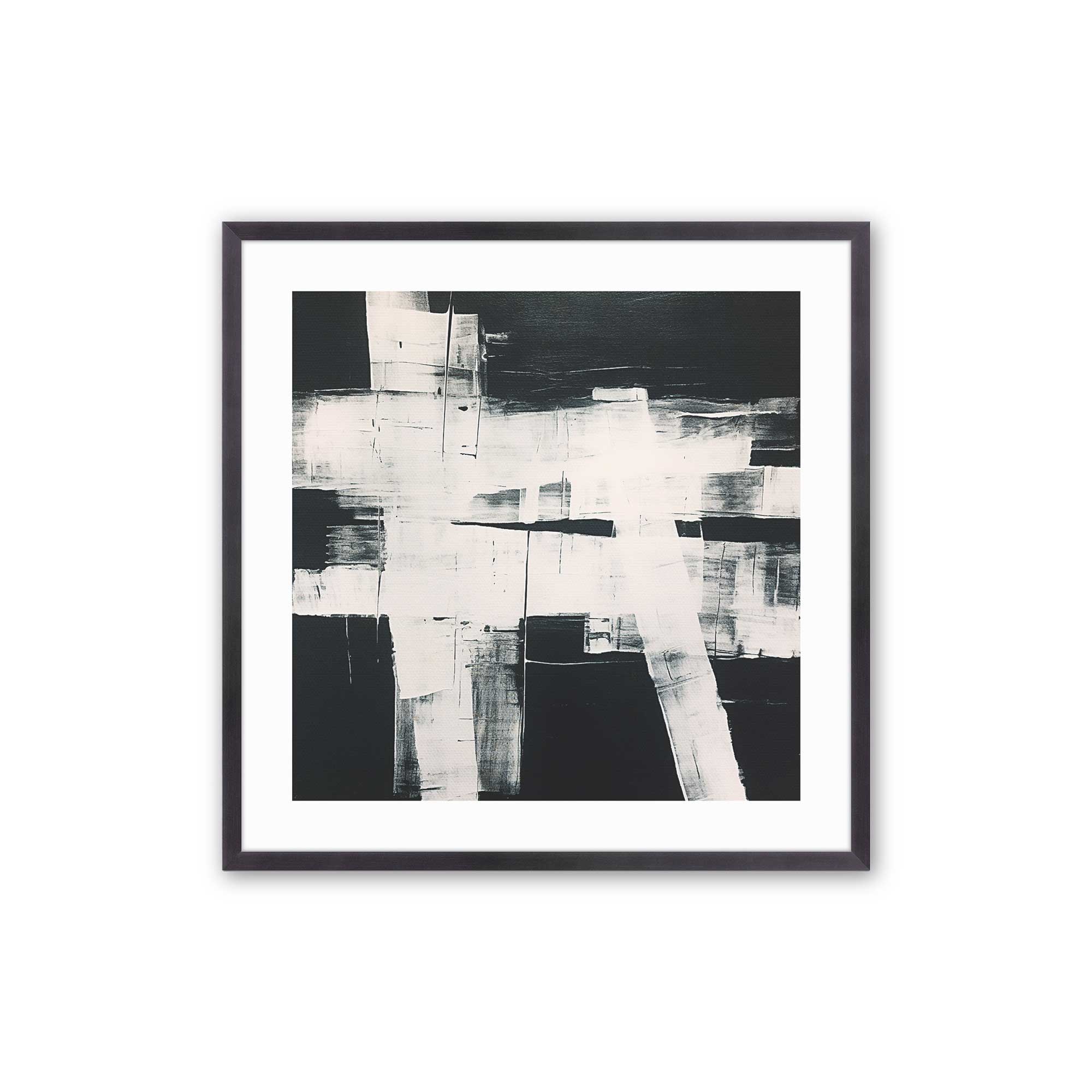 Eclipsed Onyx Tangle - Set of 2 Premium Art Prints for Wall Decor | Modern Abstract Black & White Artwork for Living Room, Bedroom & Office
