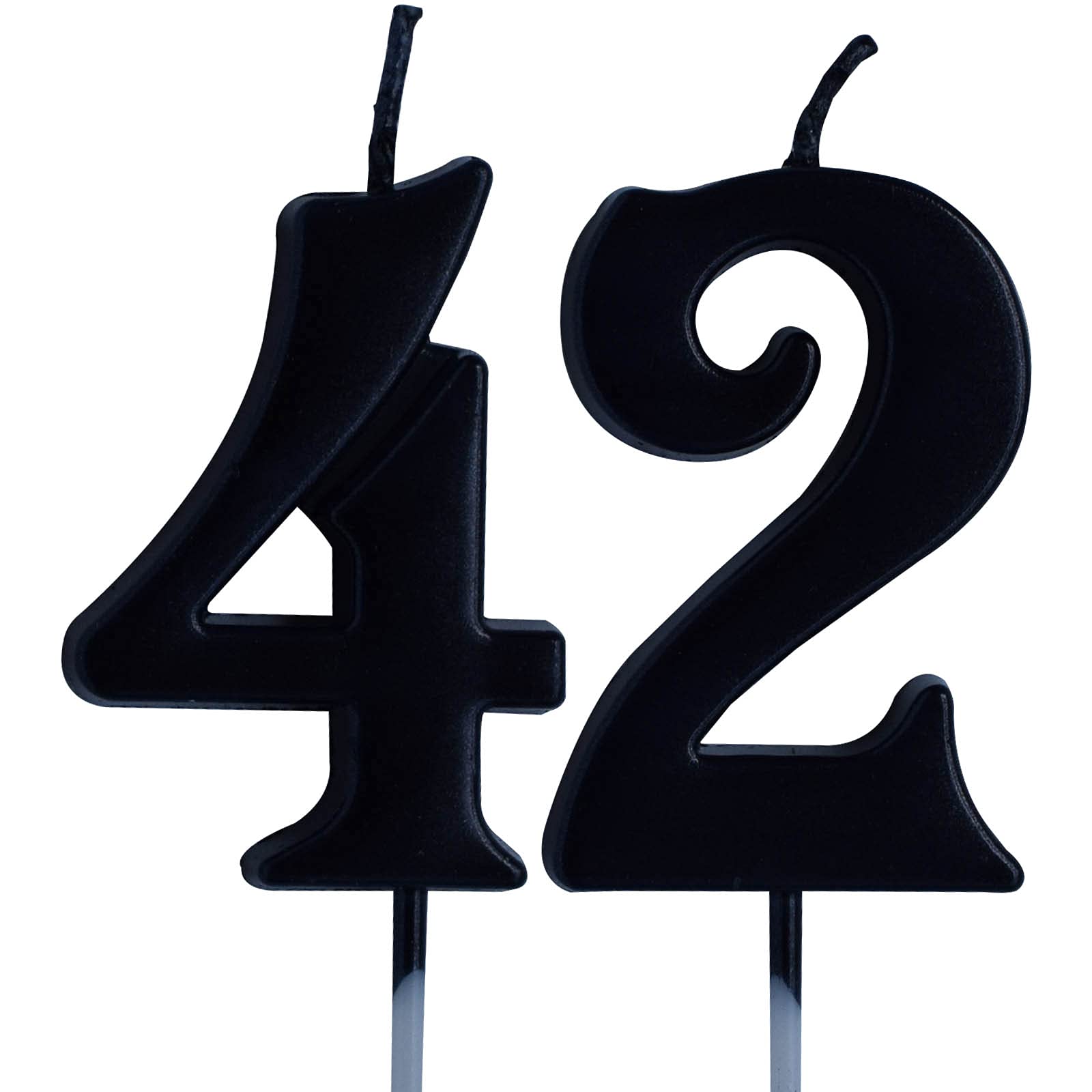42nd Birthday Candle - Black Number 42 Cake Topper for Women & Men | Party Decorations & Supplies | Perfect for Birthday Cakes, Celebrations & Milestone Parties