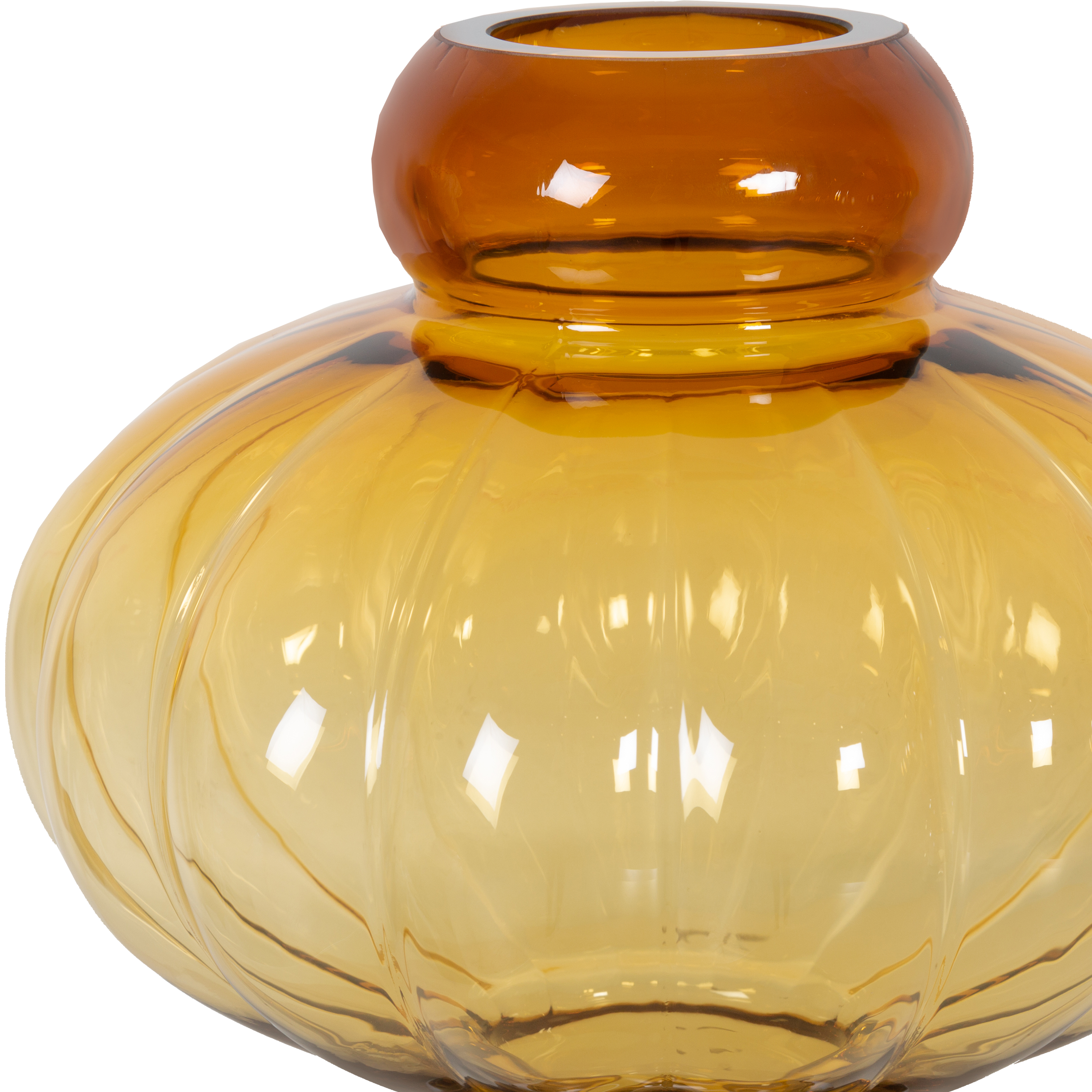 Amber Glass Balloon Vase - Elegant Floral Centerpiece for Weddings, Home Decor & Special Occasions