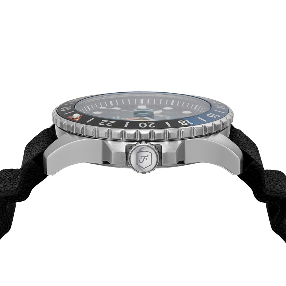 Fossil Blue FS6049 GMT Watch for Men - Stylish Analog Quartz Chronograph with Date Function - Perfect for Travel, Business & Everyday Wear