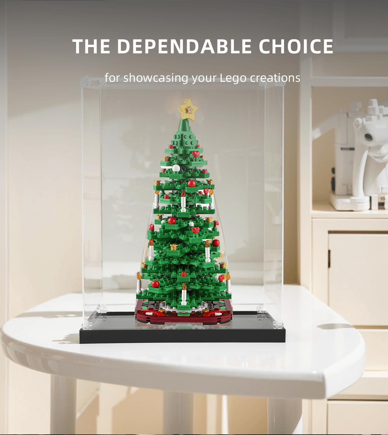 Lego Creator Christmas Tree 40573 Display Case - Clear Protective Cover for Holiday Decor & Collectible Preservation