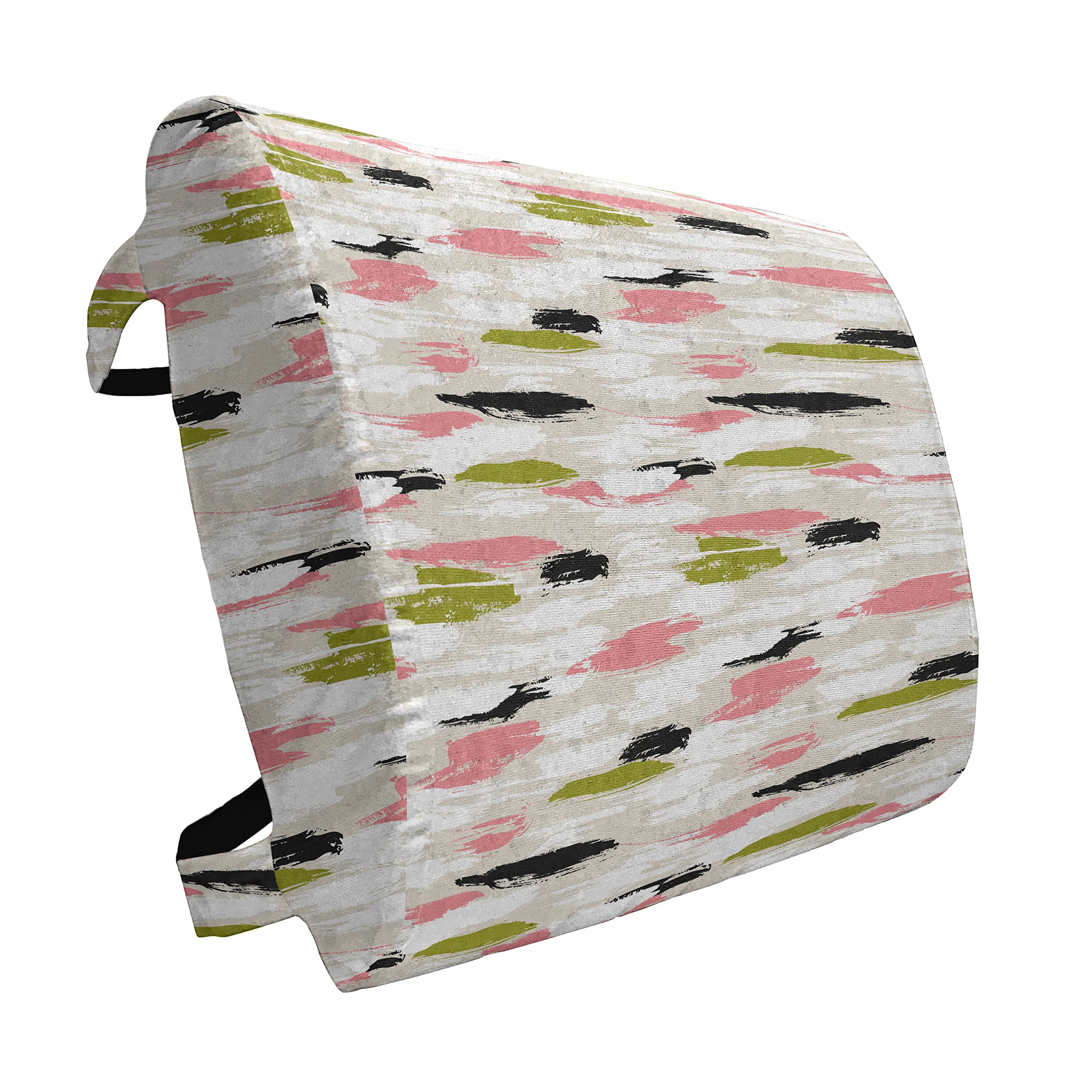 Ambesonne Boho Lumbar Support Pillow - Hand Painted Bold Stripes & Brushstrokes Design, High Density Foam for Office Chair & Car Seat, 14