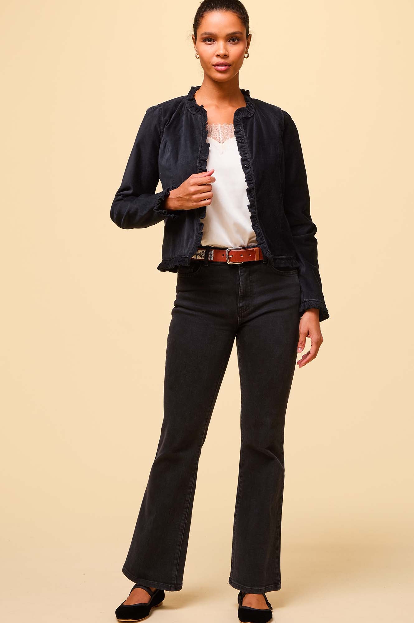 Black Denim Boot Cut Jeans for Women - Stylish & Comfortable Bootcut Pants for Casual Wear & Night Out