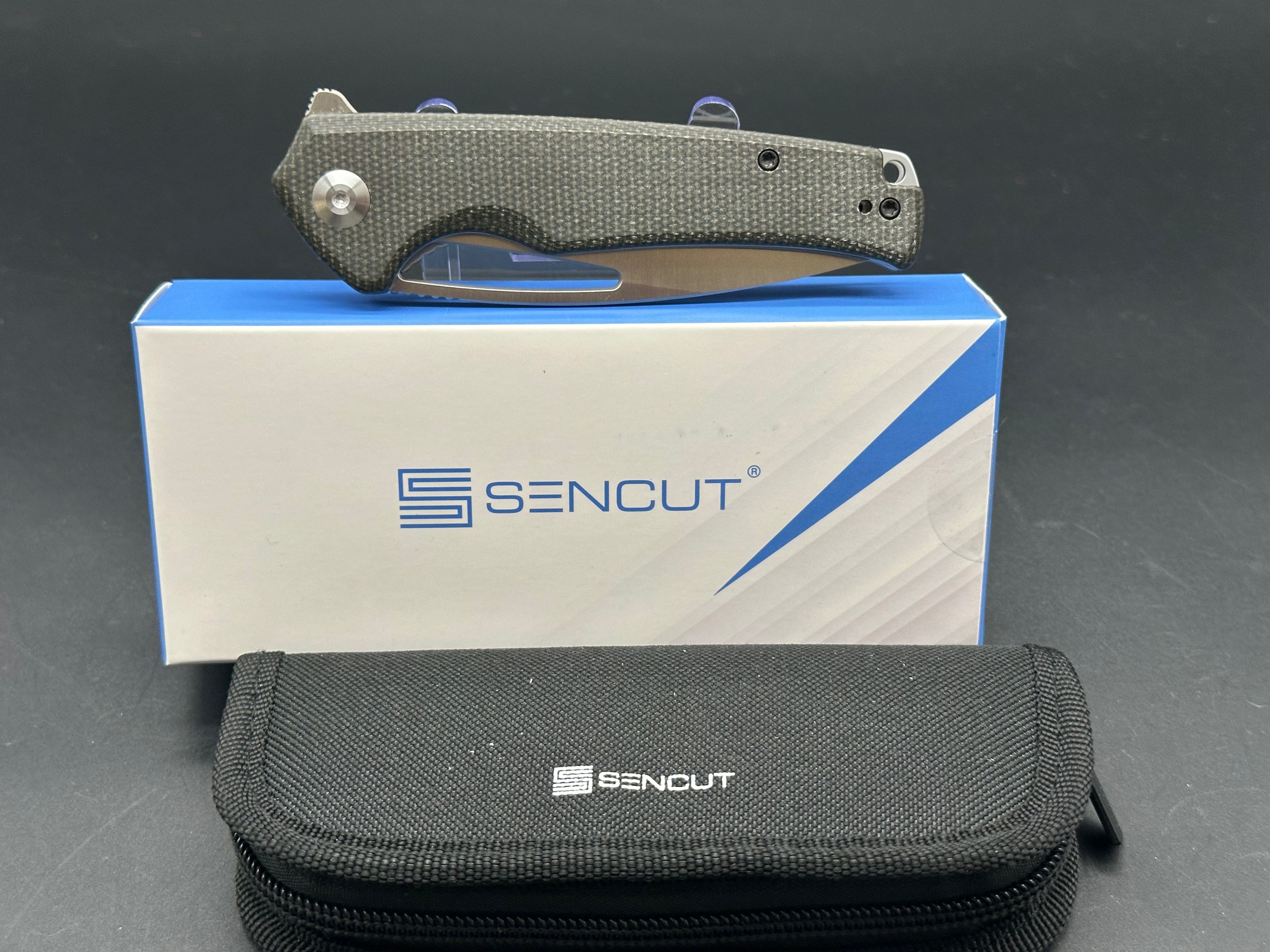 SENCUT Mims Knife - Dark Green Micarta Folding Pocket Knife for Camping, Hiking & Everyday Carry (EDC)