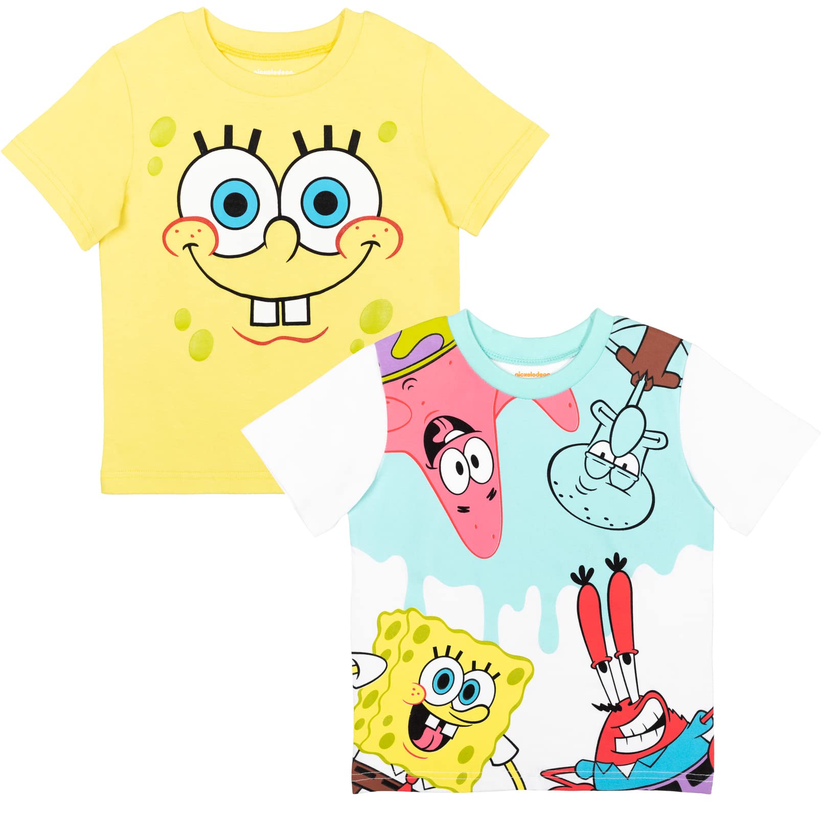 SpongeBob SquarePants Patrick & Squidward 2-Pack Kids T-Shirts - Infant to Big Kid Sizes | Cartoon Character Tees for Boys & Girls