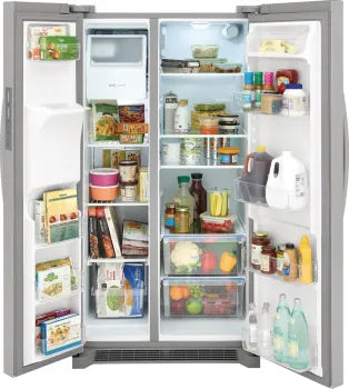 Frigidaire FRSS2623AS 25.6 Cu. Ft. Stainless Steel Side by Side Refrigerator - 36 Inch Standard Depth for Modern Kitchen & Open Floor Plan Homes