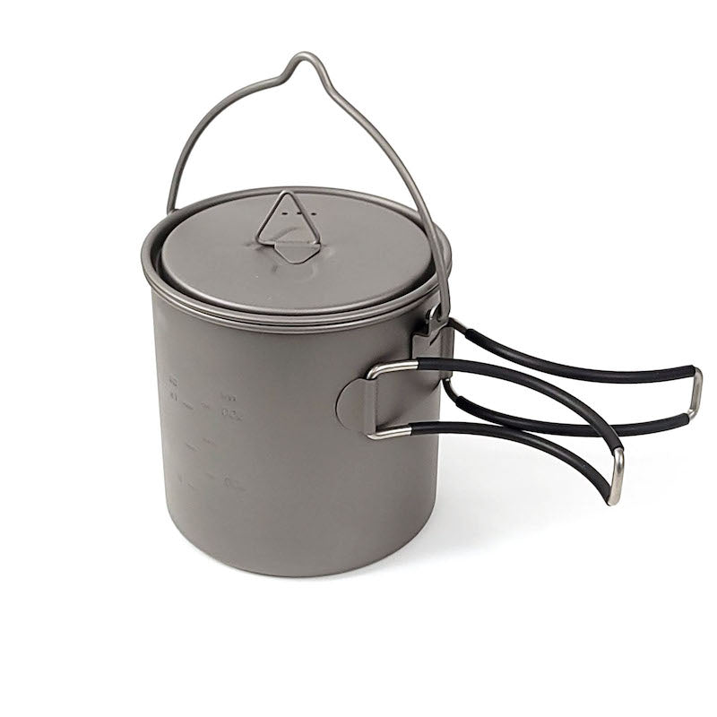750ml Titanium Bush Pot - Lightweight Camping Cookware for Backpacking, Hiking & Outdoor Adventures