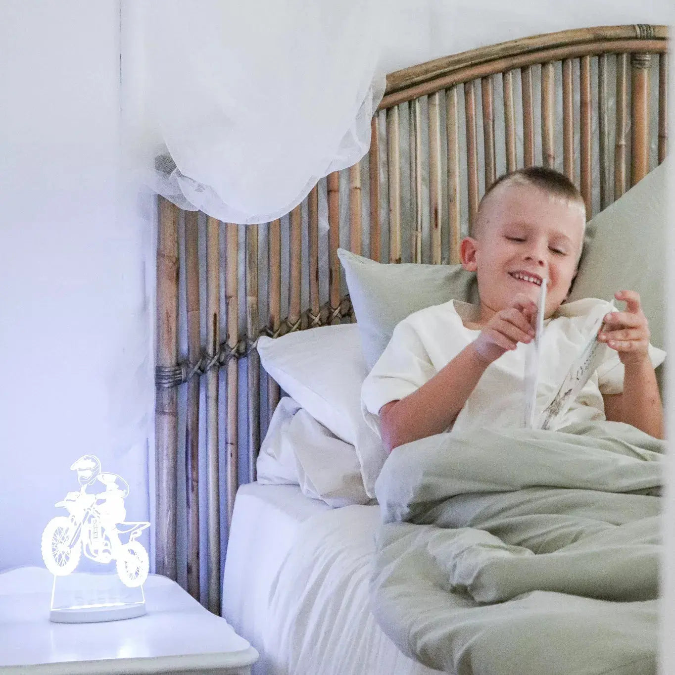 Duski Motorcycle Night Light - LED Bedside Lamp for Kids Room, Nursery, and Home Decor - Perfect for Nighttime Safety and Relaxation