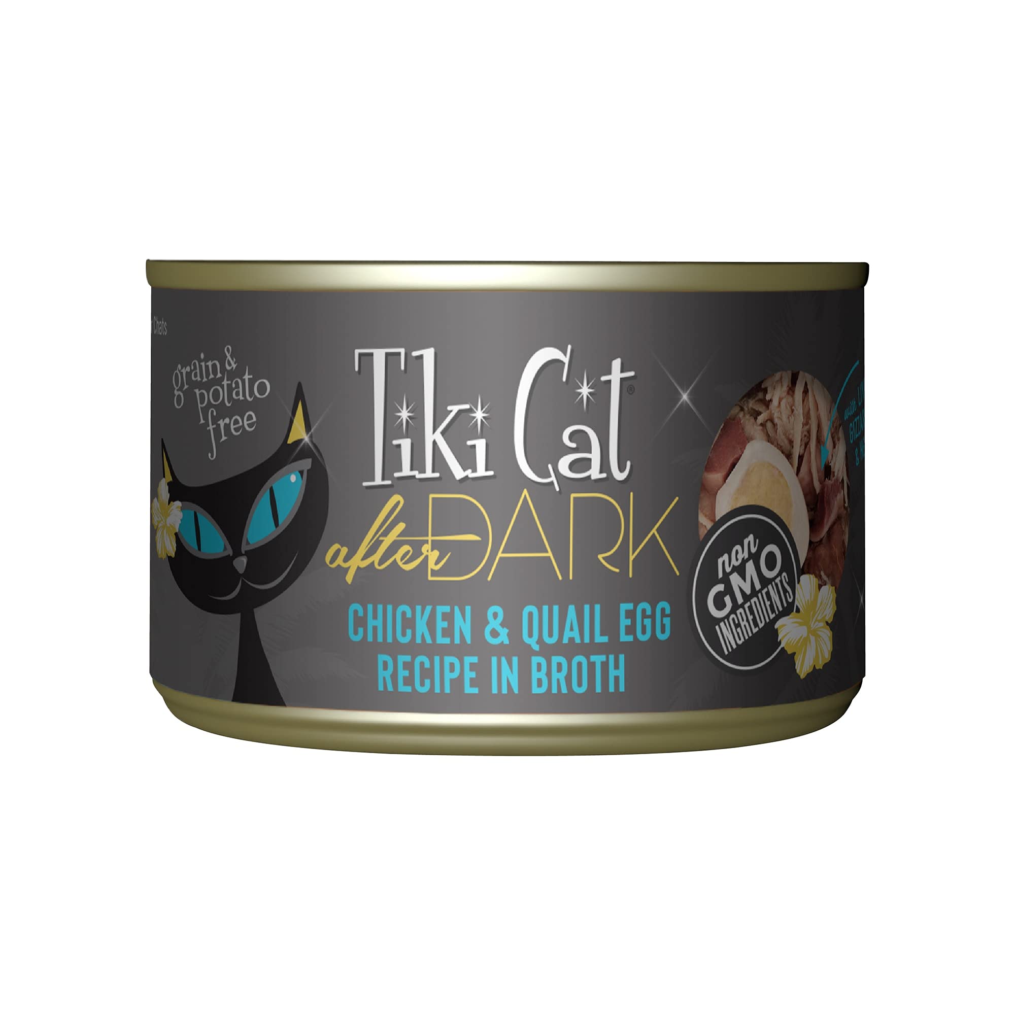 Tiki Cat After Dark Chicken & Quail Egg Wet Cat Food - Grain-Free, High-Protein Pate for Adult Cats - Perfect for Nighttime Feeding & Picky Eaters