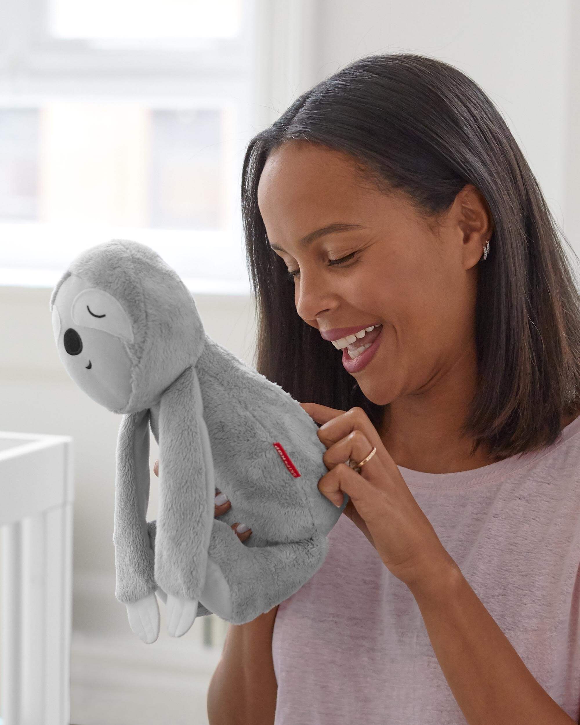 Skip Hop Cry Activated Soother Sloth - Self-Rocking Baby Pacifier with Calming Motion, Perfect for Nursery, Stroller & Car Seat - Helps Soothe Fussy Babies to Sleep