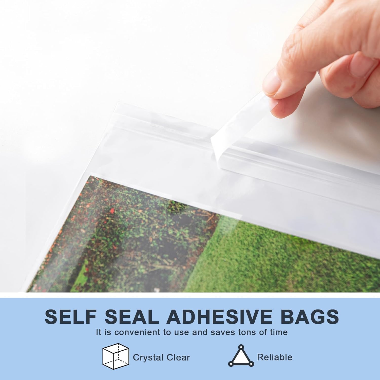 Joybest 500 Pcs 14x20 Inch Resealable Clear Cellophane Bags - Self Sealing Plastic Cello Poly Bags for Candy, Cookies, Party Favors & Gift Packaging