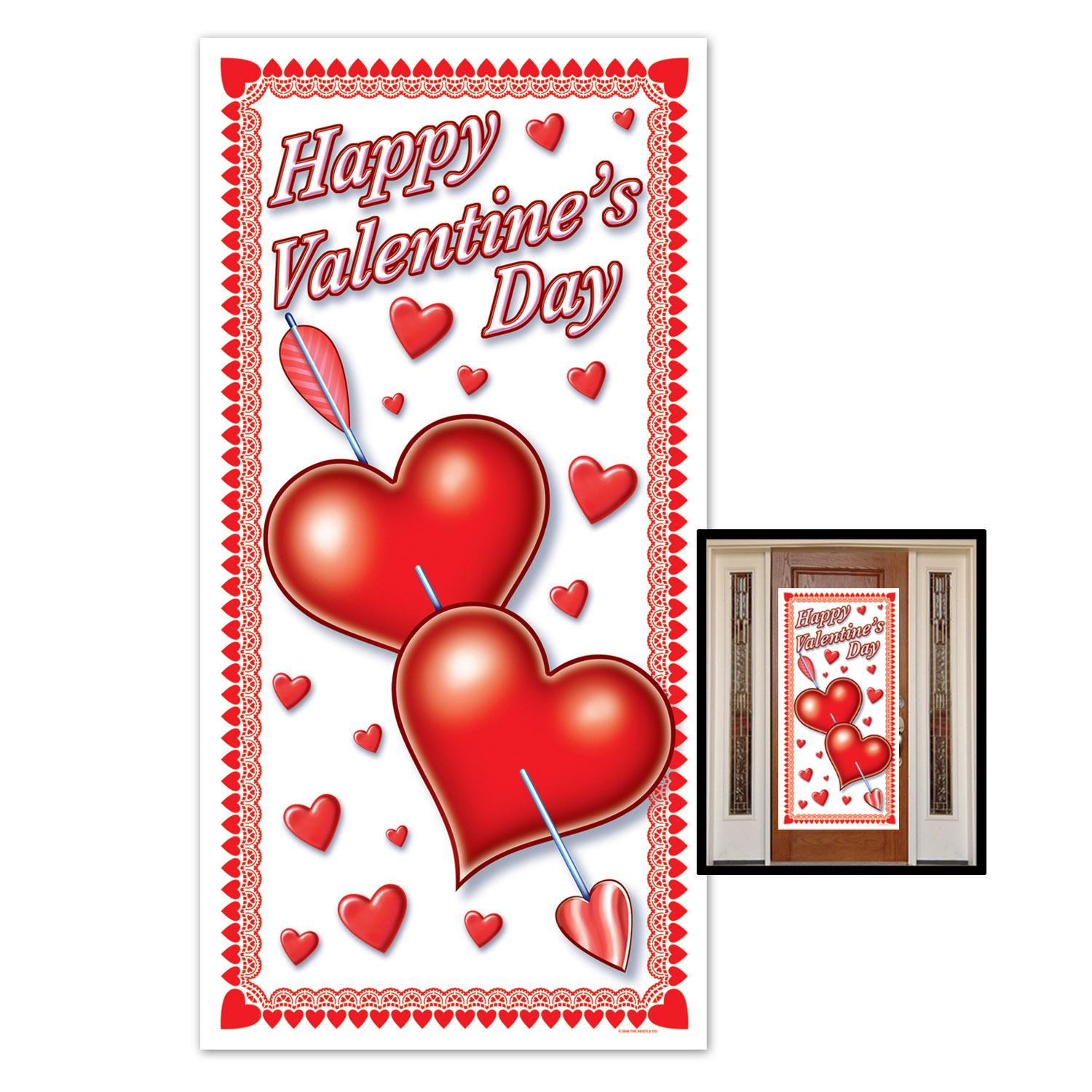 12 Pack Beistle Happy Valentine's Day Door Covers - Heart Decorations for Valentine's Party, Classroom & Home Decor