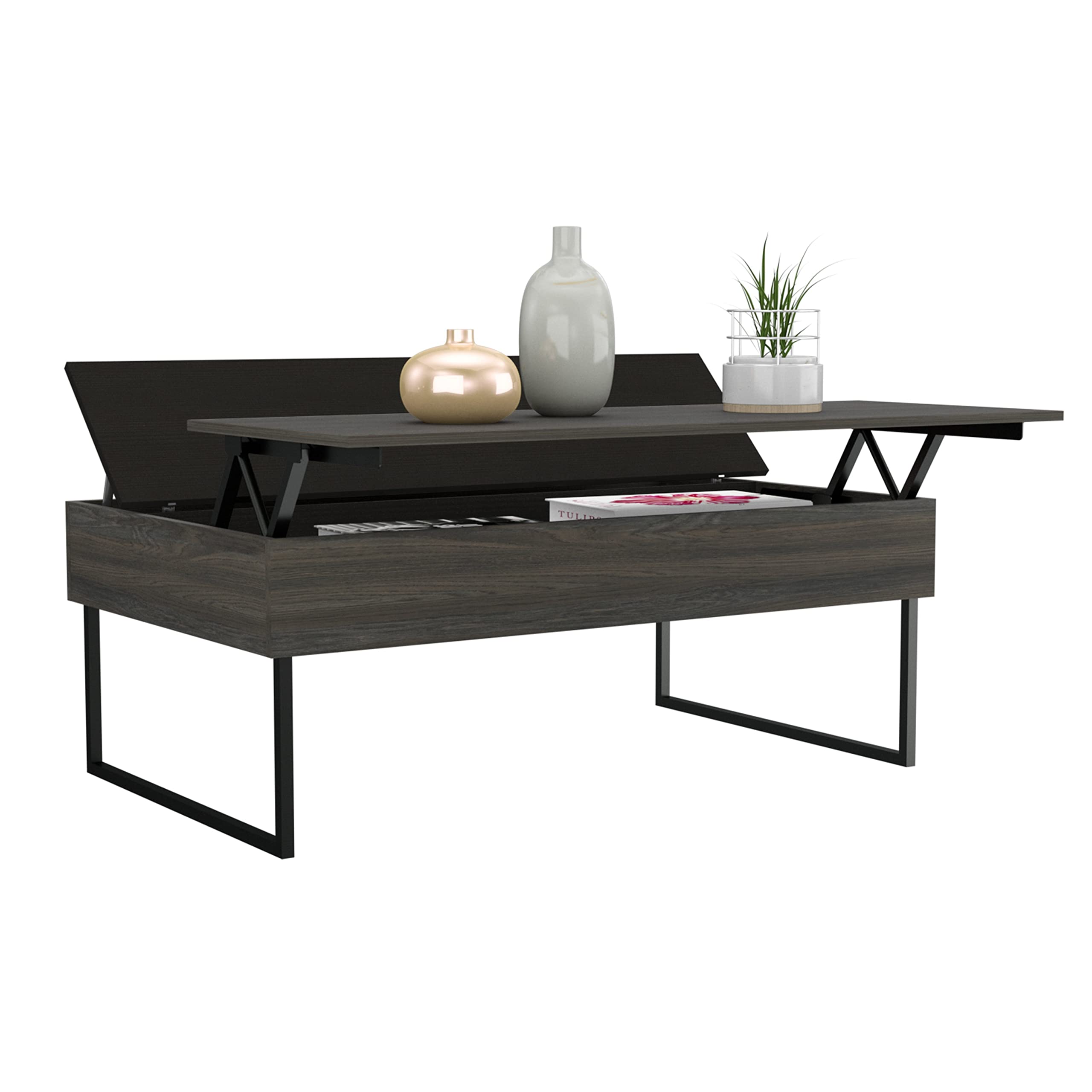 Chester Lift Top Coffee Table with Storage - Modern Living Room Furniture for Small Spaces | Perfect for TV Snacks, Remote Control Storage & Home Organization