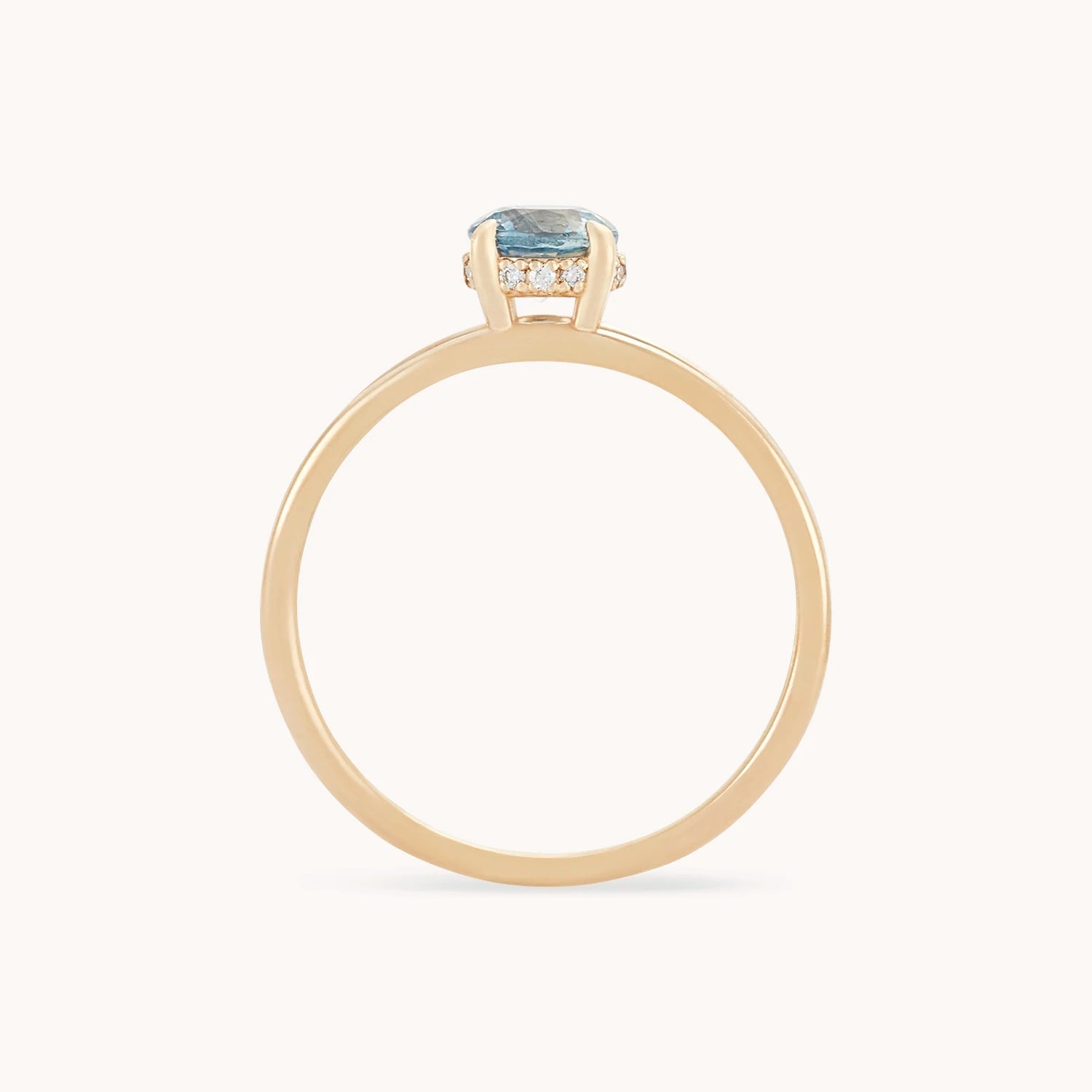 Destiny’s Thread Unique 14K Yellow Gold Ring with Blue Round Sapphire – Perfect for Engagements, Anniversaries & Special Occasions