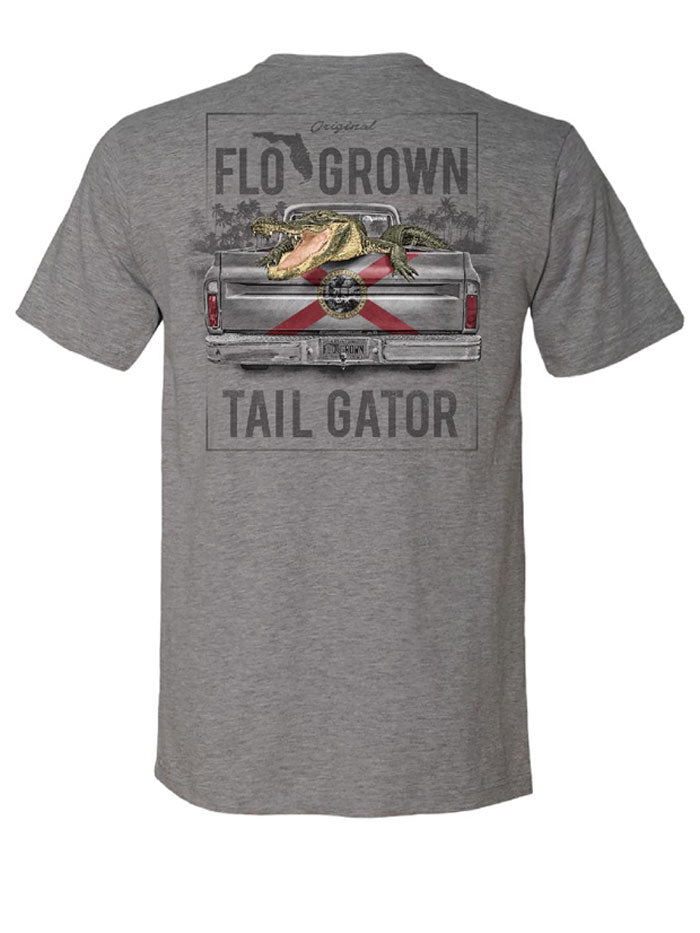FloGrown FGM 1374 Men's Short Sleeve Tail Gator T-Shirt - Comfortable Casual Tee for Outdoor Activities & Everyday Wear - Grey
