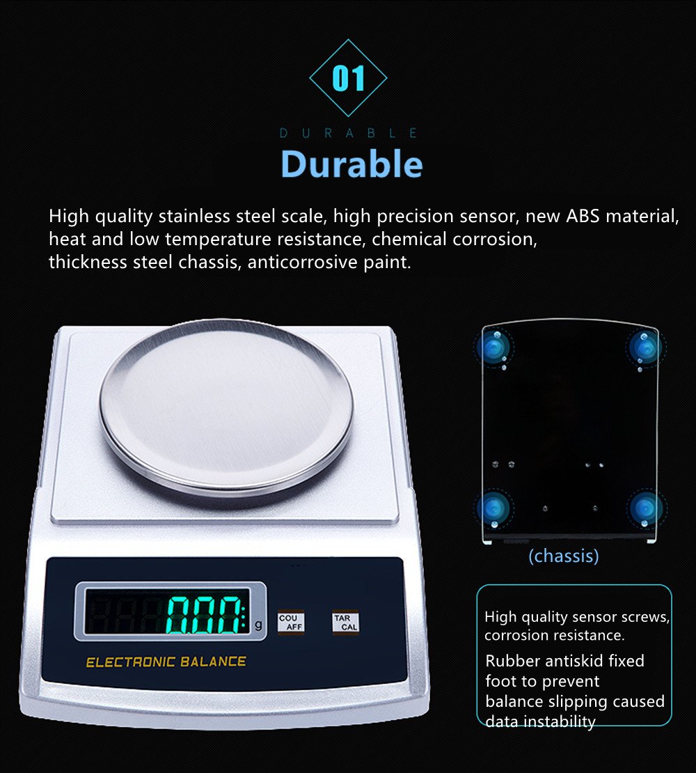 NEWTRY 200g x 0.01g High Precision Digital Analytical Lab Scale - Industrial Counting Scale for Jewelry, Gold, Powder & Small Parts (Portable Milligram Balance for Laboratories, Pharmacies & Science Labs)