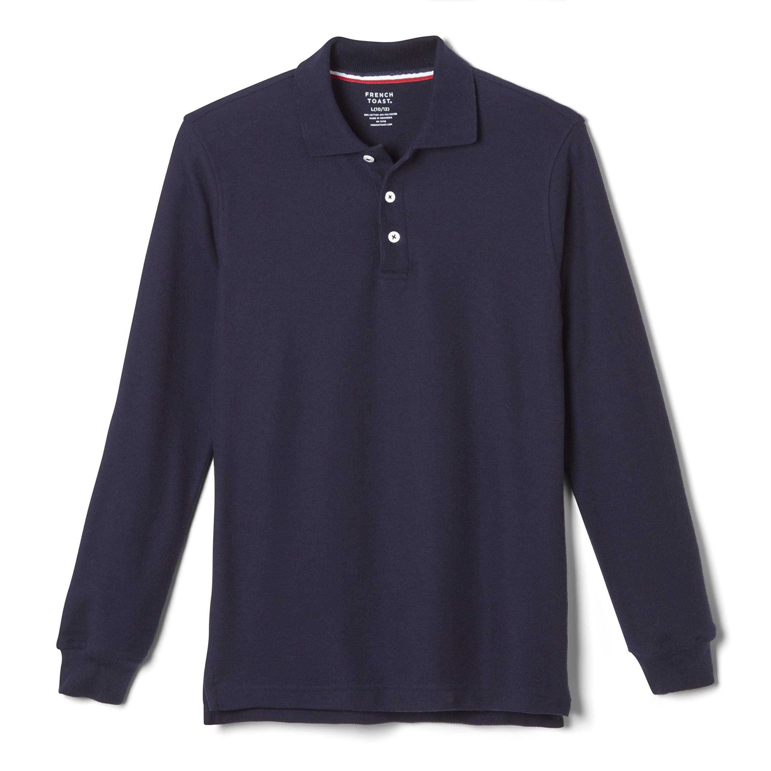 French Toast Pique Polo Shirt - Long Sleeve School Uniform for Boys & Girls | Comfortable Cotton Blend for Classroom & Dress Code Occasions