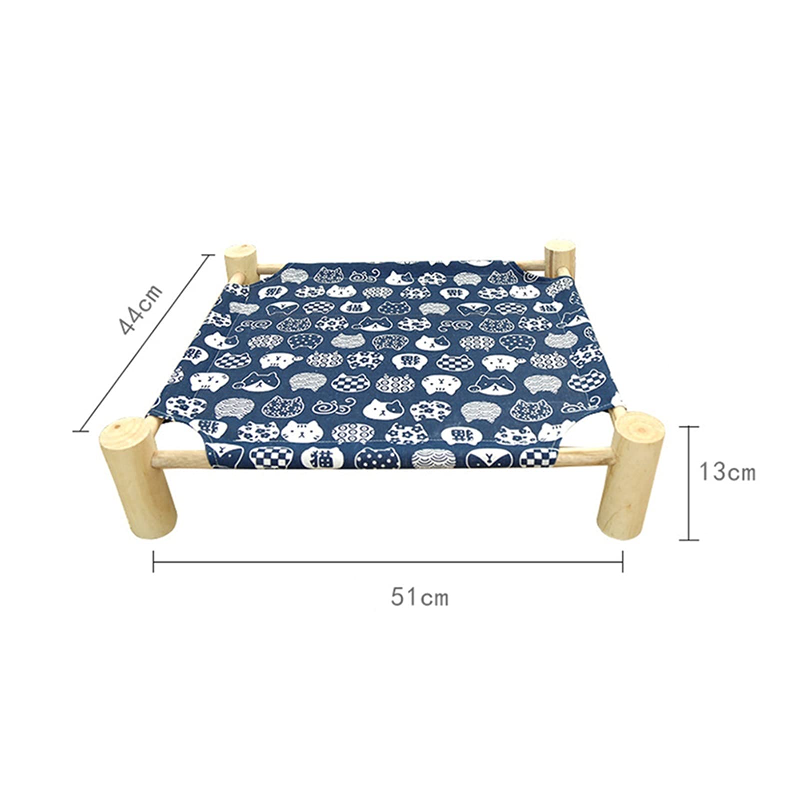 **Durable Linen Pet Hammock Bed - Breathable Wooden Cat & Small Dog Bed - Kennel & Litter Box Companion (Color: D) - Perfect for Indoor Lounging & Nap Time**