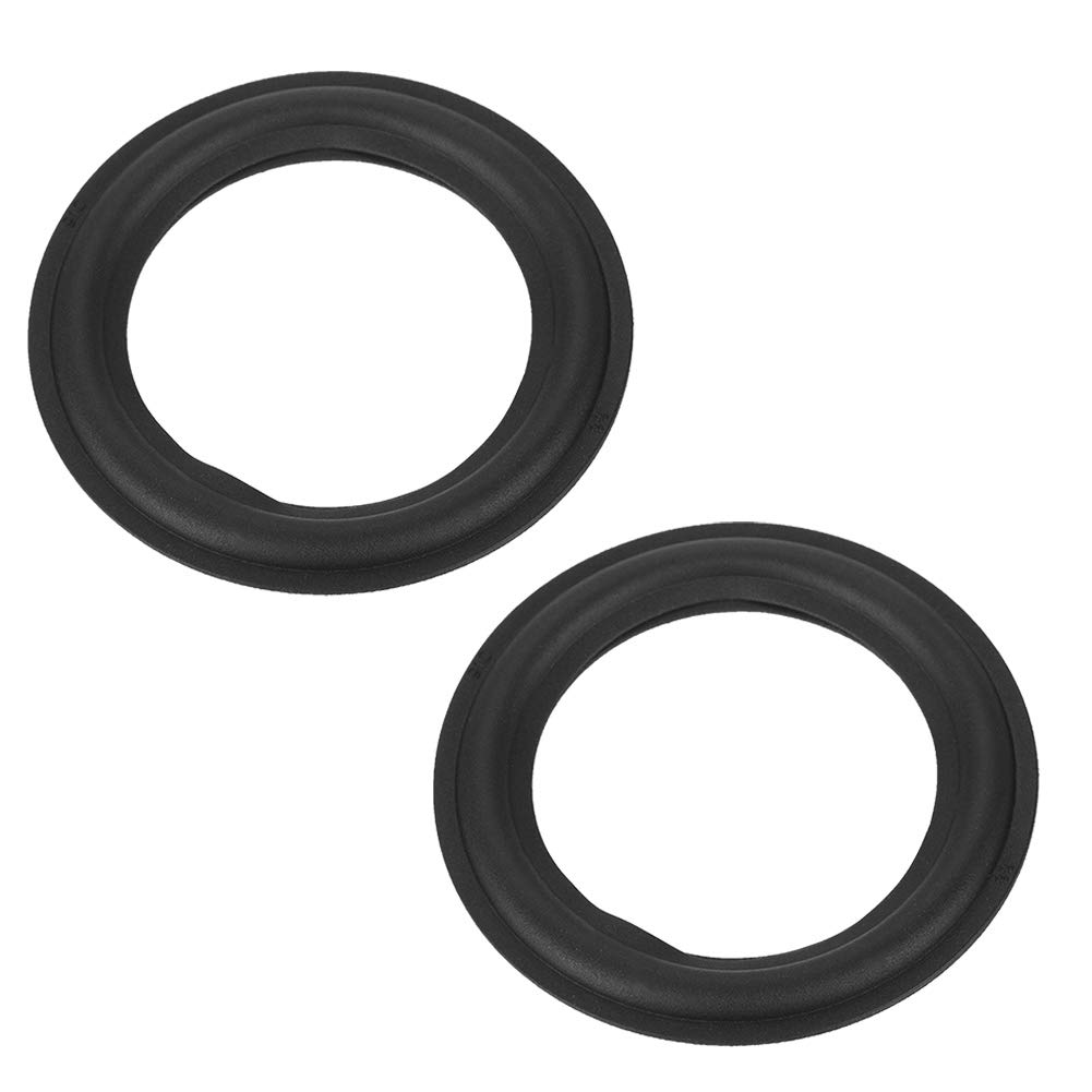 2Pcs Black 5/4 Inch Speaker Rubber Edge - Subwoofer Foam Edge Repair Kit for Audio Equipment, Home Theater & Car Speaker Systems (4 Inch)