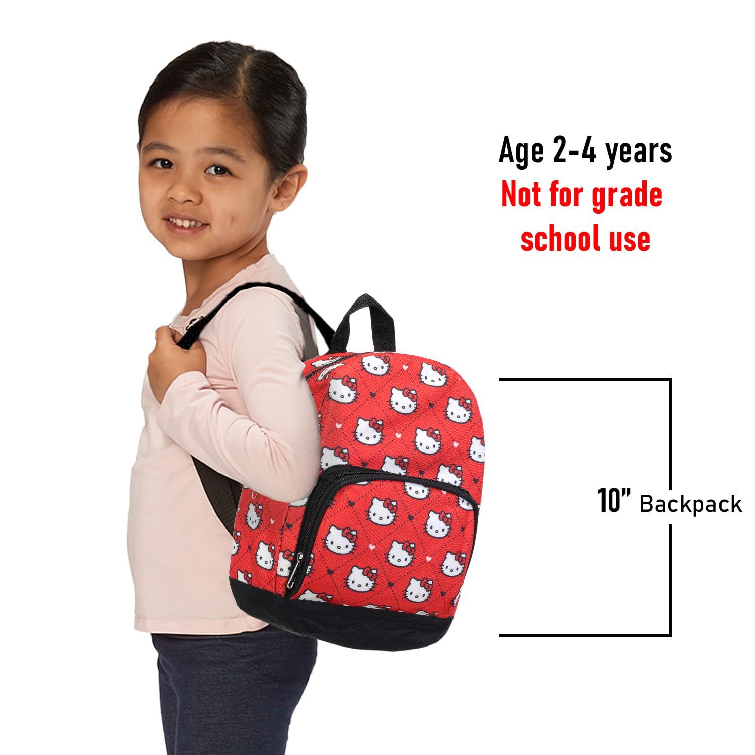 Hello Kitty Backpack for Girls & Toddlers - Cute Preschool Backpack with Mini Backpack & Stickers Set - Perfect for School, Daycare & Travel Accessories | Fast Forward New York