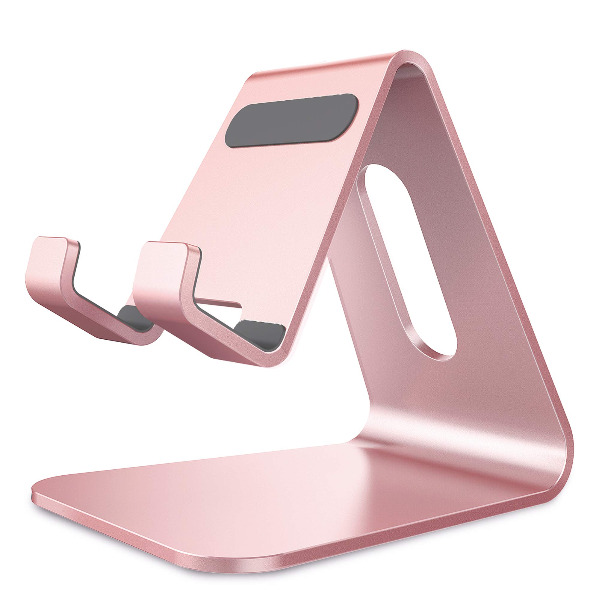 Lucrave Aluminum Phone Stand for Desk - Compatible with iPhone 16/15/14/13/12 Mini/Pro/Max/XS/XR/X/SE/8/7/6/6s Plus, Huawei Mate 60 Pro, Samsung S23/S22/S21 - Rose Gold - Perfect for Home Office, Gaming & Video Watching