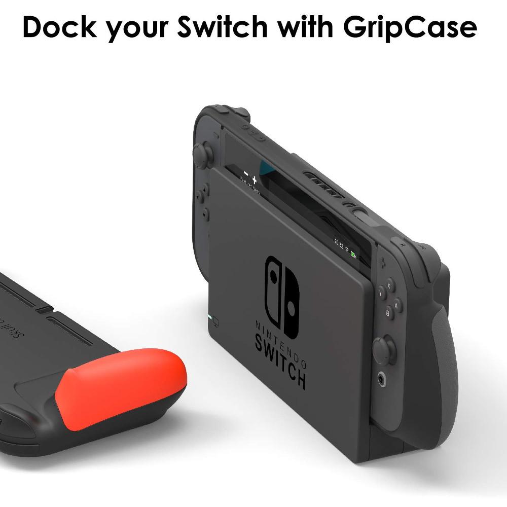 Skull & Co. GripCase for Nintendo Switch - Ergonomic Protective Cover with Enhanced Grip, Grey | Perfect for Handheld Gaming, Travel & Long Play Sessions