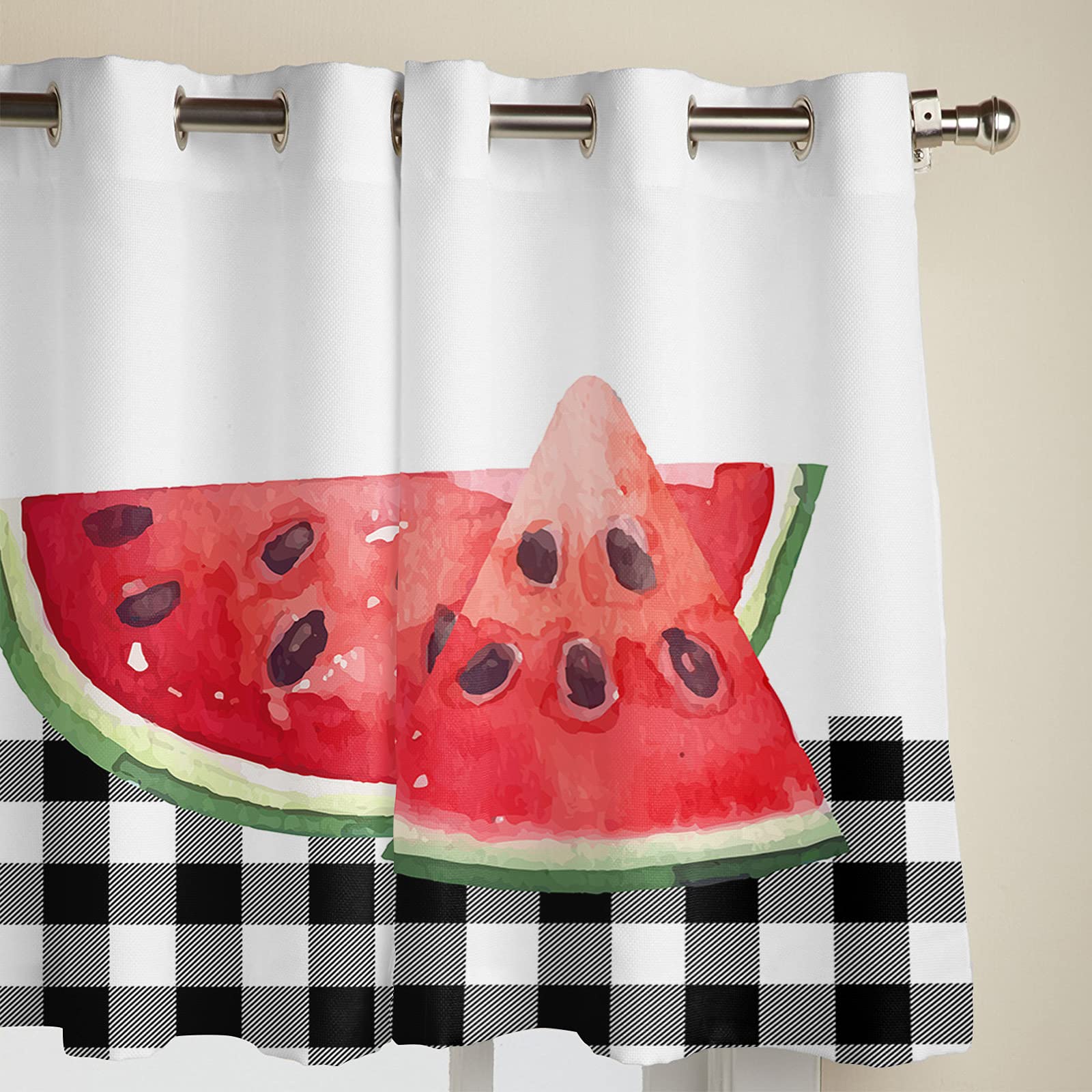 Black and White Buffalo Plaid Curtains 2 Panels - 104
