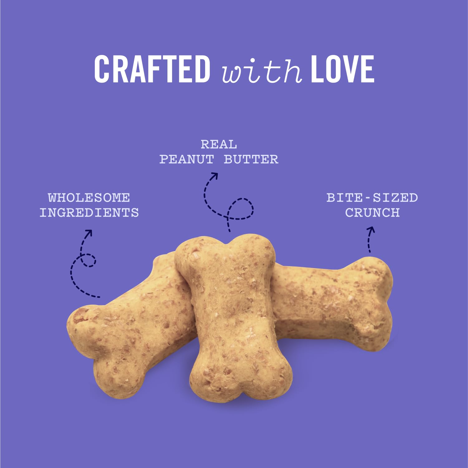 Three Dog Bakery Itty Bitty Bones Peanut Butter Dog Treats – 32 oz Baked Biscuits for Small & Medium Dogs – Perfect for Training, Rewards & Snacking (320123)