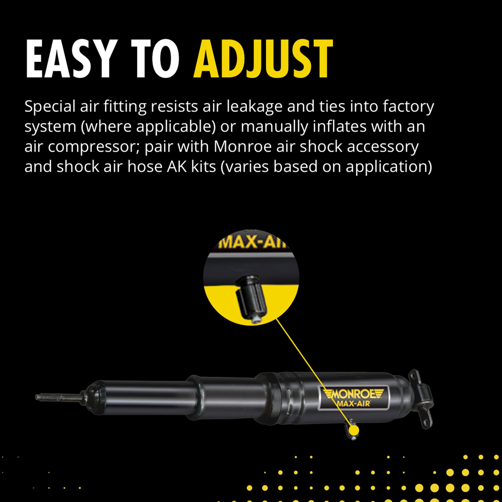 Monroe Shocks & Struts Max-Air MA706 Air Shock Absorber - Heavy Duty Suspension Kit (2 Pack) for Trucks, SUVs & Towing - Smooth Ride on Rough Roads & Off-Road Adventures