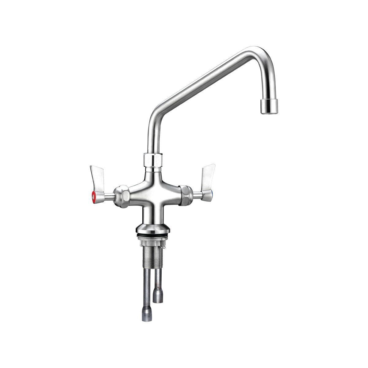 3Monkeez Stainless Steel Dual Hob Mount Kitchen Faucet with Spout - Perfect for Modern Sinks, Bar Prep, and RV Use