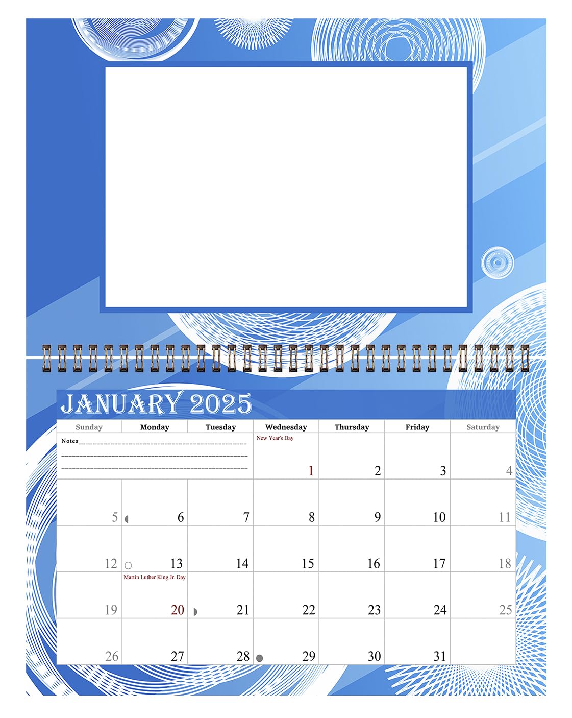 2025 Custom Photo Frame Wall Spiral Calendar - Personalized 12 Month Desktop & Wall Planner with Spiral Binding (Add Your Own Pictures) - Perfect for Home Office Decor, Gift Idea & Family Memory Keeping (Edition #002)
