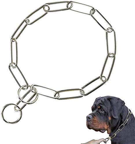 RvPaws Choke Check Chain Dog Collar - Fur Saver Training Collar with Long Link Chrome Plated Design (65cm) for Obedience Training & Behavior Correction | Perfect for Large Breed Dogs
