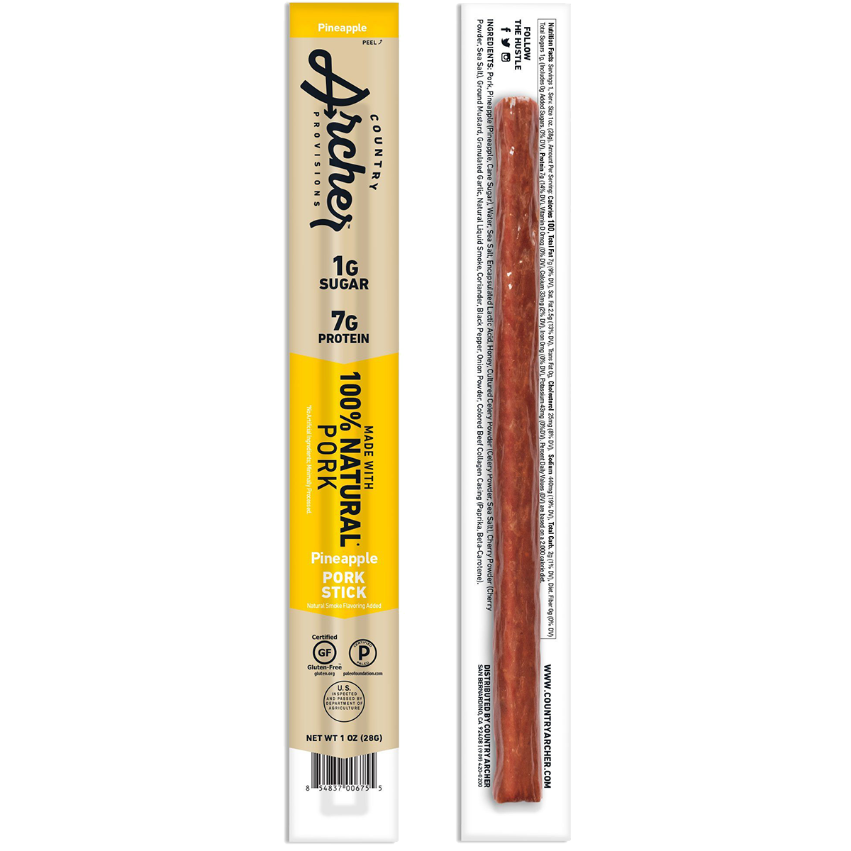 Country Archer Grass-Fed Beef Jerky Sticks, 1 oz - High Protein Snack for Hiking, Camping & On-the-Go Nutrition | Keto & Paleo Friendly