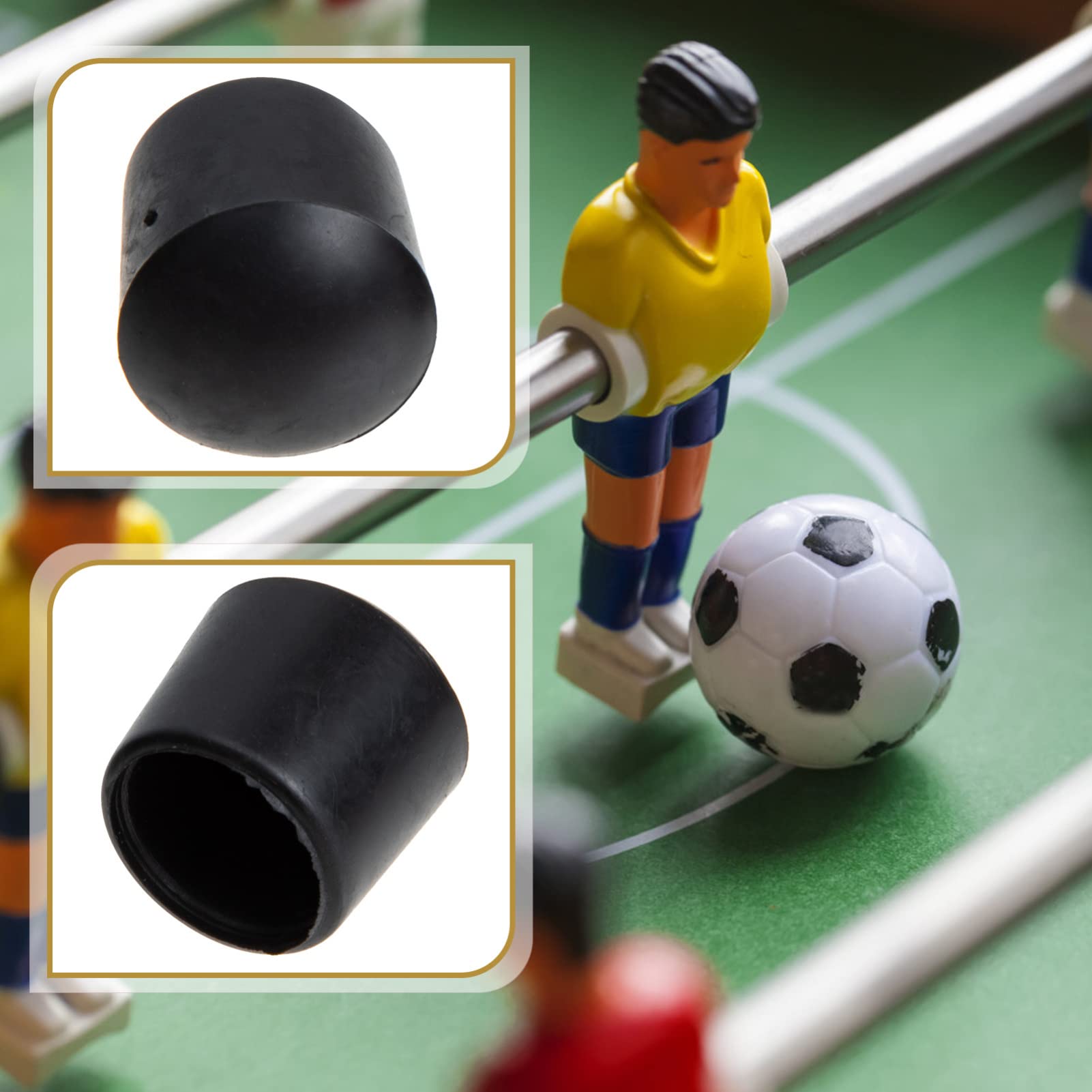BESPORTBLE 16-Piece Soccer Rod Accessories Set - Replacement Foosball Post Covers, Rubber Caps & Plugs for Table Football Machines | Universal Fit for Iron Foosball Poles | Safety Black End Caps - Perfect for Home Game Rooms, Bars & Arcades