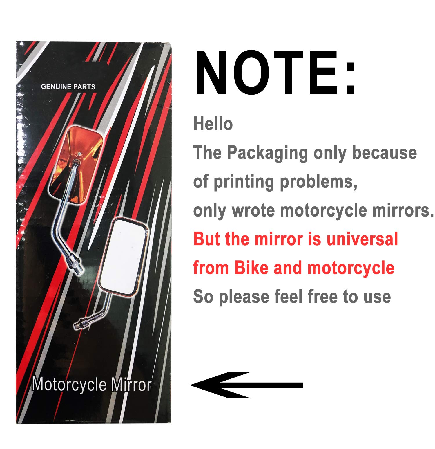 360° Adjustable Bike Mirror Set - Wide Angle Rear View Safety Mirror for Bicycles & Motorcycles | Black Rectangle Design | Perfect for Commuting, Road Cycling & Mountain Biking