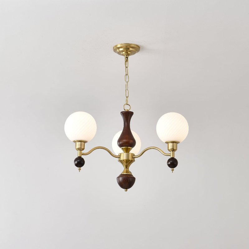 Handcrafted Globe Orb Wood Chandelier - Modern Rustic Ceiling Light Fixture for Dining Room, Bedroom & Living Room Decor