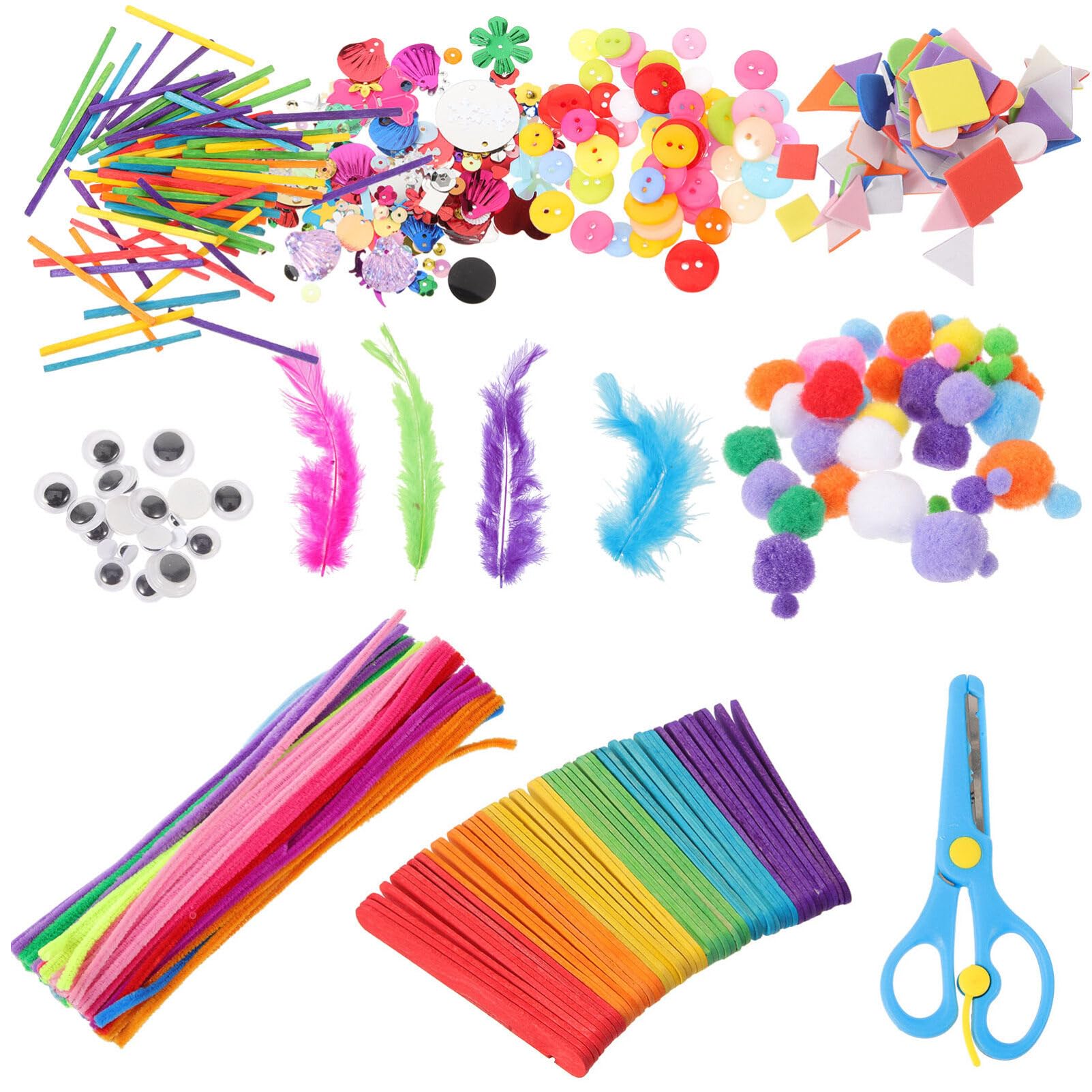 VILLCASE 1 Set Flexible Plastic Craft Sticks for Kids - DIY Arts and Crafts Supplies, Bendable Puzzle Toys, Handmade Tools for Children's Creative Projects - Perfect for School Activities, Home Decor, and STEM Learning