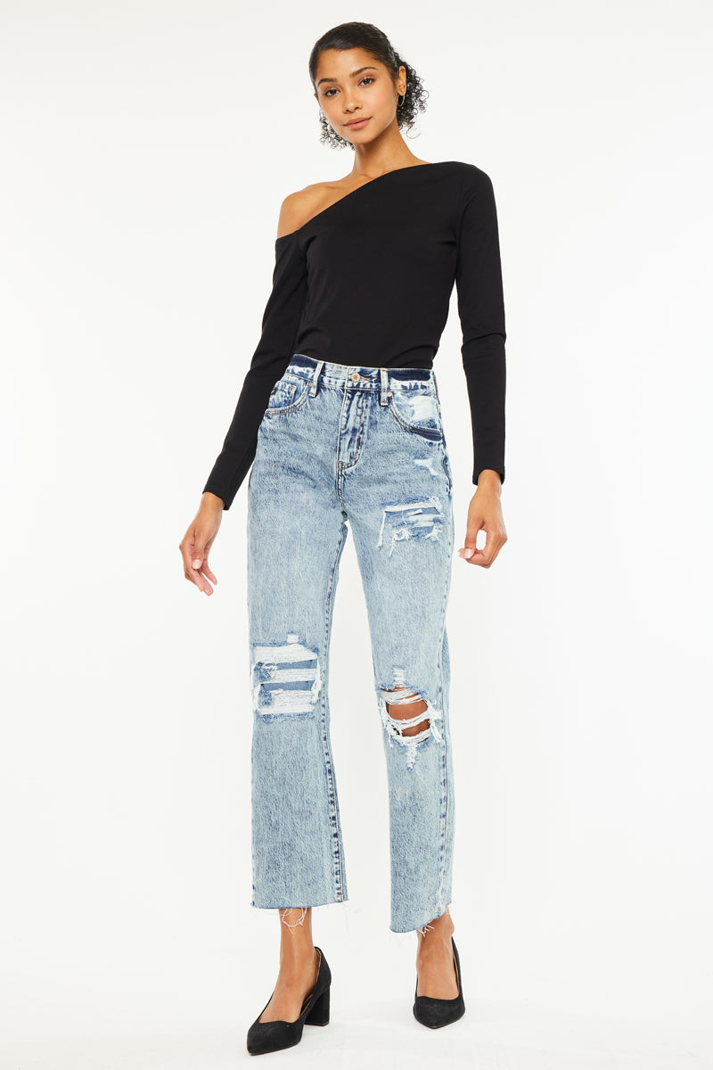 Chesney High Rise Straight Leg Jeans for Women - Stretchy Denim Pants, Comfortable & Flattering Fit - Perfect for Casual Wear, Office & Date Night