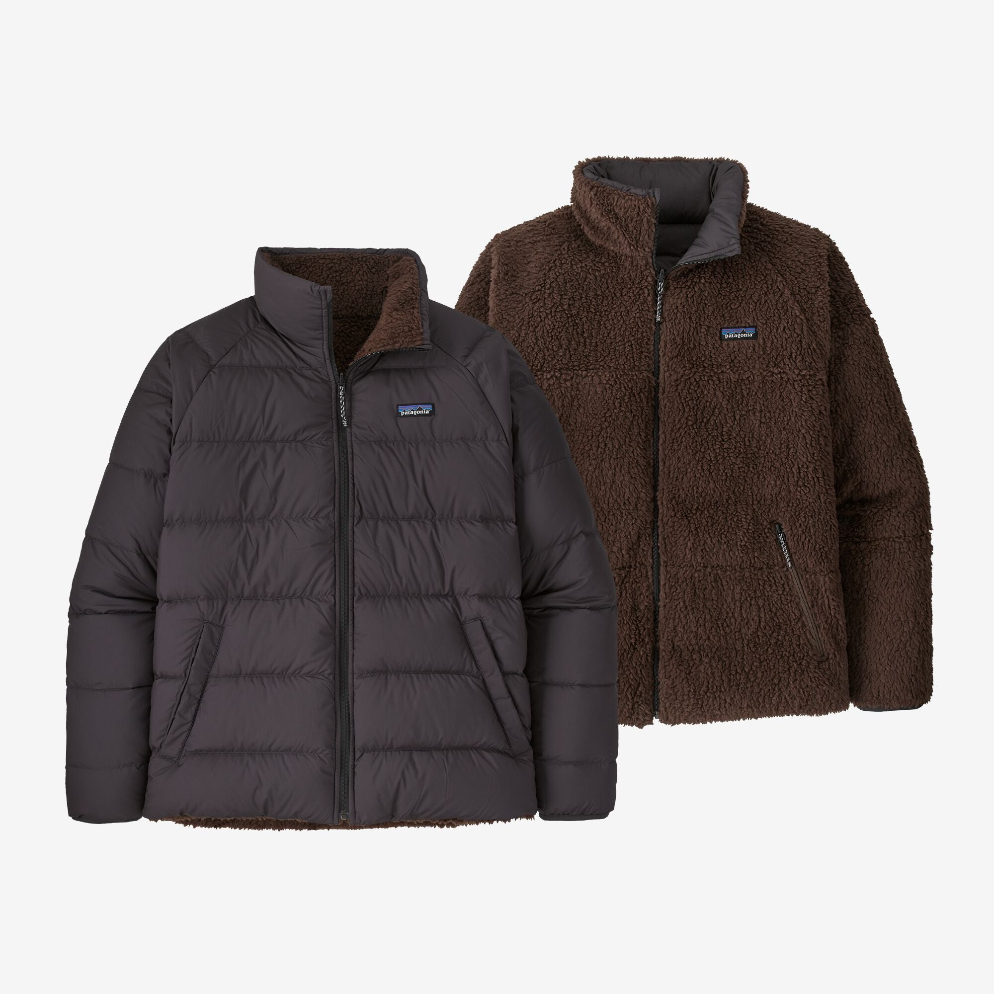 Men's Reversible Silent Down Fleece Jacket - Lightweight Warm Winter Coat for Outdoor Activities, Hiking & Travel | Water-Resistant & Windproof