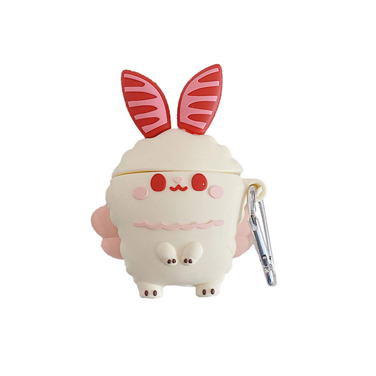 TOUBN Creative Airpods Case - Cute Smiling Bunny Rabbit Soft Silicone Full Protection Cover with Fashion Skirt Design | Wireless Headphone Accessories Compatible with Airpods 1/2 | Perfect for Travel, Workout & Daily Use