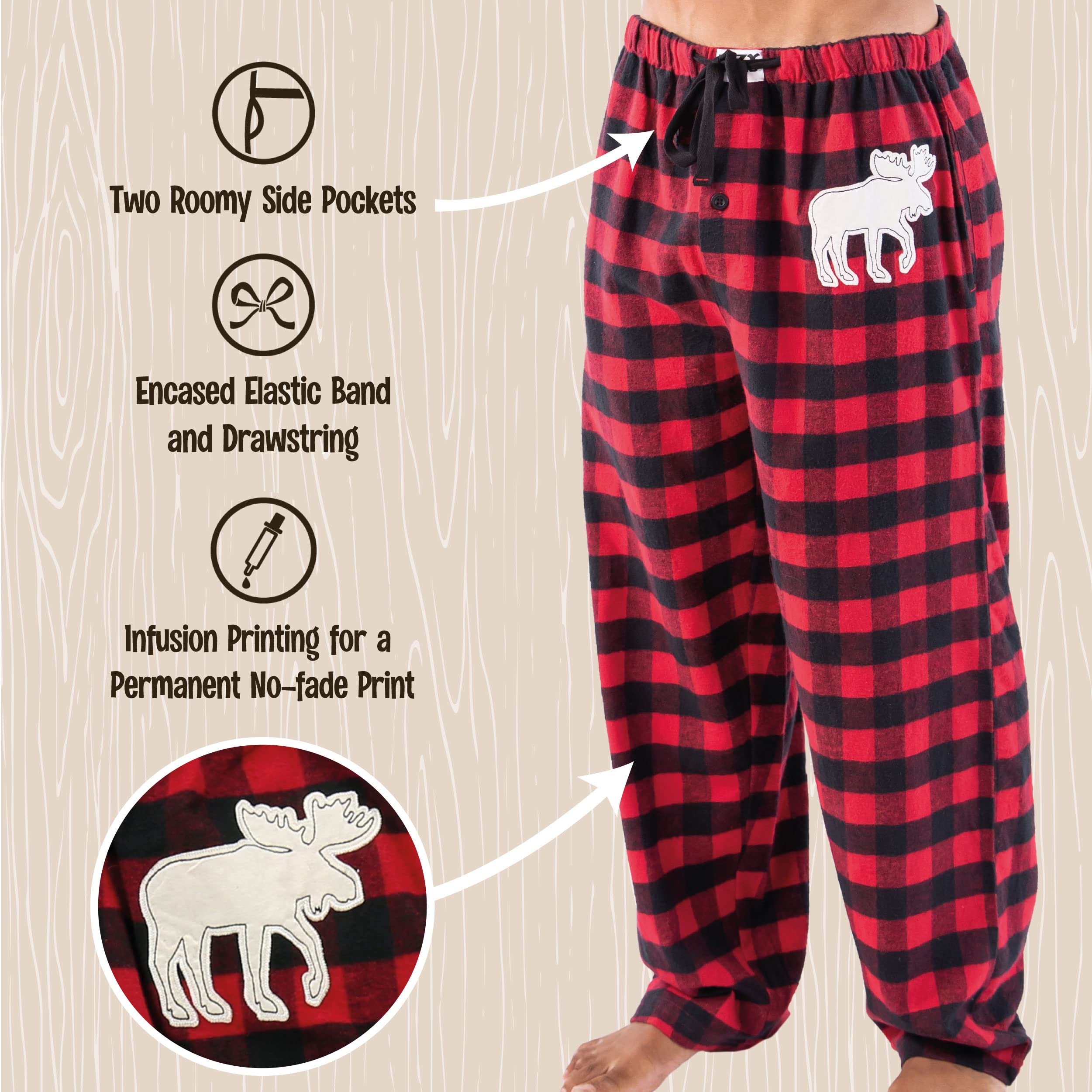 Cozy Men's Flannel Pajama Pants - Soft Lounge & Sleep Pants for Men - Comfortable Separate Bottoms - Perfect for Relaxing at Home, Lounging & Sleeping