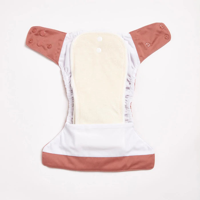 EcoNaps Modern Cloth Diaper - Reusable & Eco-Friendly Baby Nappy in Terracotta | Perfect for Newborns, Infants & Toddlers | Daycare & Home Use