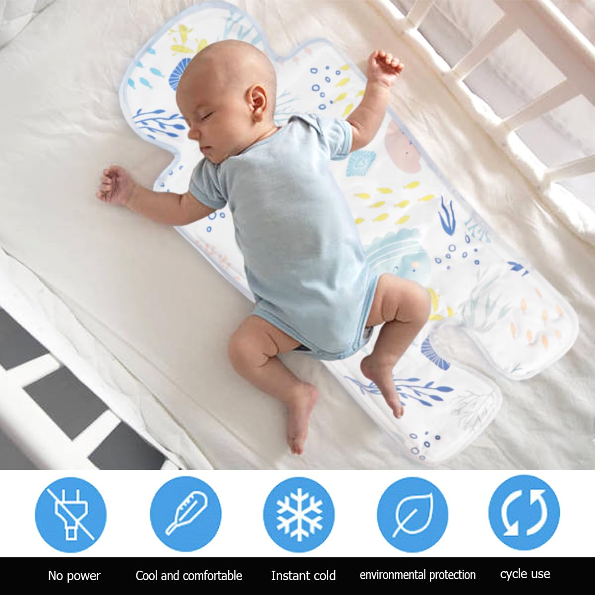 Cooling Gel Car Seat Pad for Baby Stroller, High Chair & Child Safety Seat - Breathable Ice Mat for Hot Weather, Travel & Outdoor Use (Color 2)