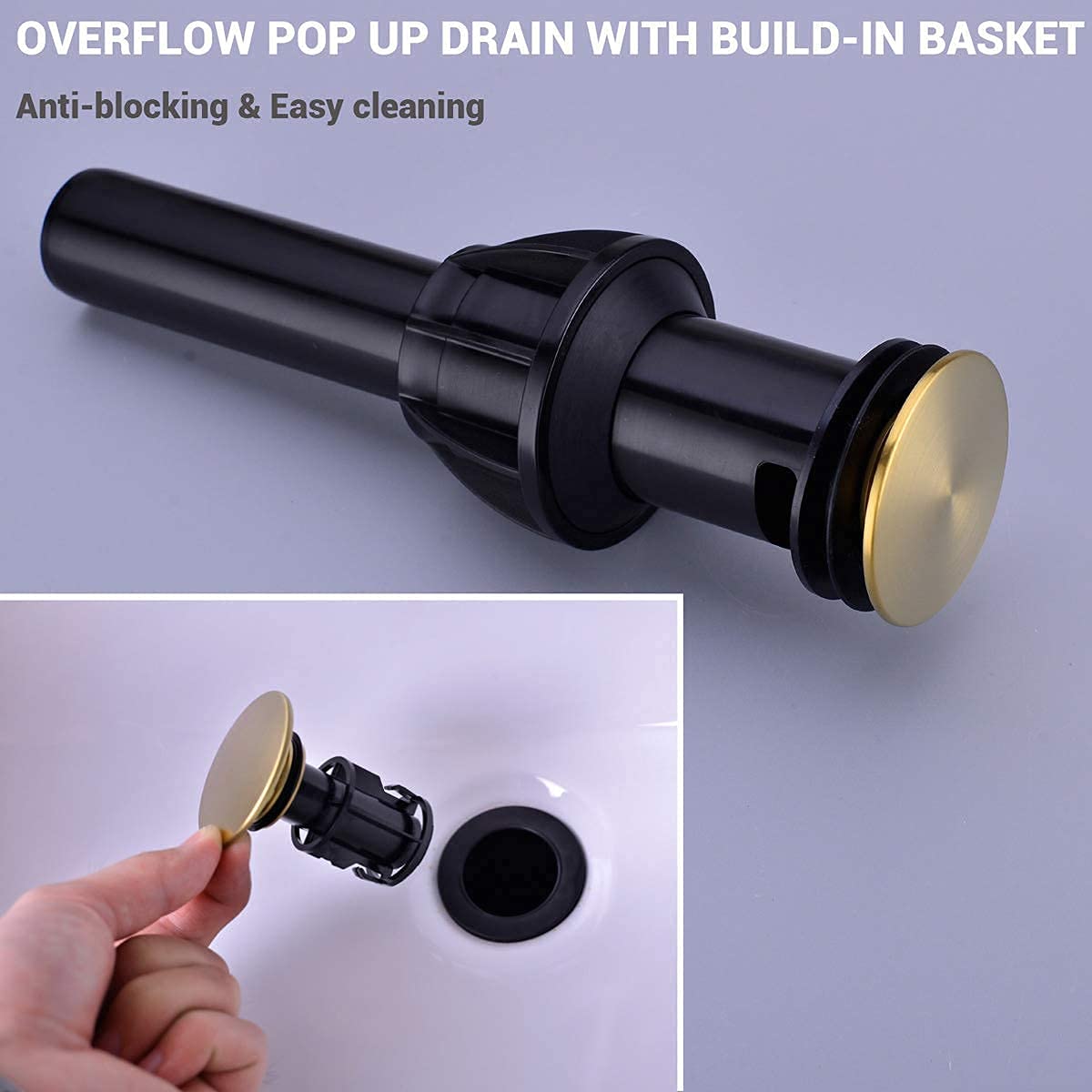 Brushed Gold Bathroom Faucet Set - 2 Handle 8