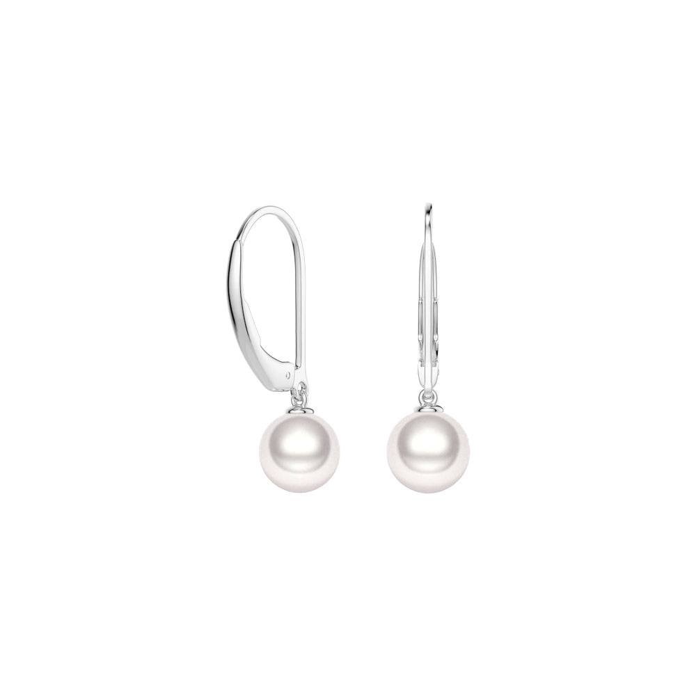 8mm Freshwater Cultured Pearl Leverback Earrings for Women - Elegant Dangle Earrings for Wedding, Party & Special Occasions