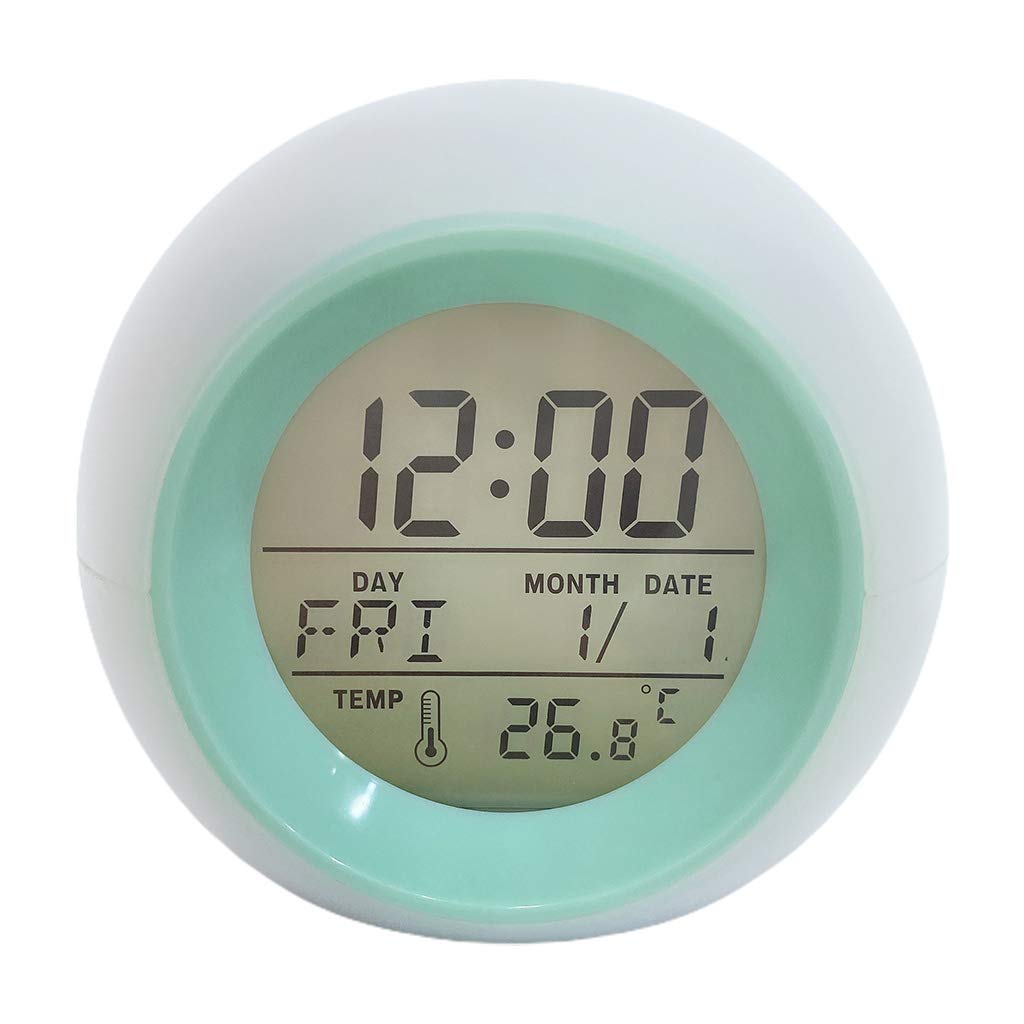 Kids Alarm Clock with 7 Color Changing Night Light & Moon Stars Projector - Digital Touch Control Clock with Snooze, Temperature Display for Children's Bedroom - Perfect Gift for Boys Girls Birthday (Ideal for Bedtime, Nursery Decor & Sleep Training)