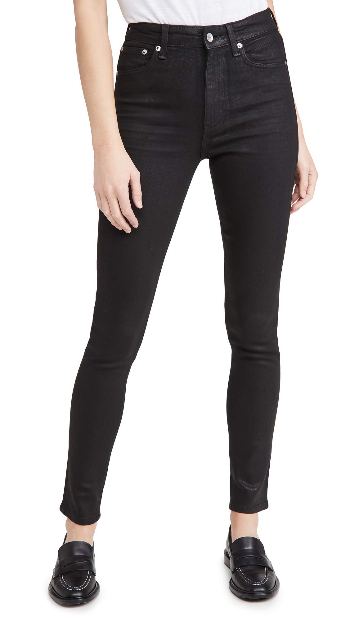 rag & bone Women's Nina High Rise Skinny Coated Jeans - Stretch Denim Pants for Work, Night Out & Everyday Wear | Fashionable Slim Fit Coated Jeans for Women